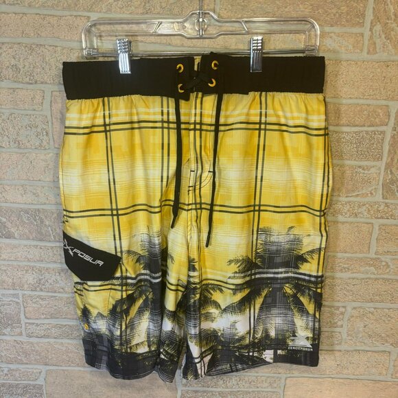 Men's Swim Trunks By Zero Exposure Size Medium Lined - Picture 1 of 8
